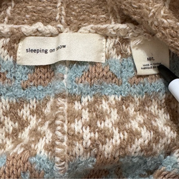 Anthropologie SLEEPING ON SNOW Oullins Jacquard Vest Duster Sweater Sz M/L - Picture 7 of 8